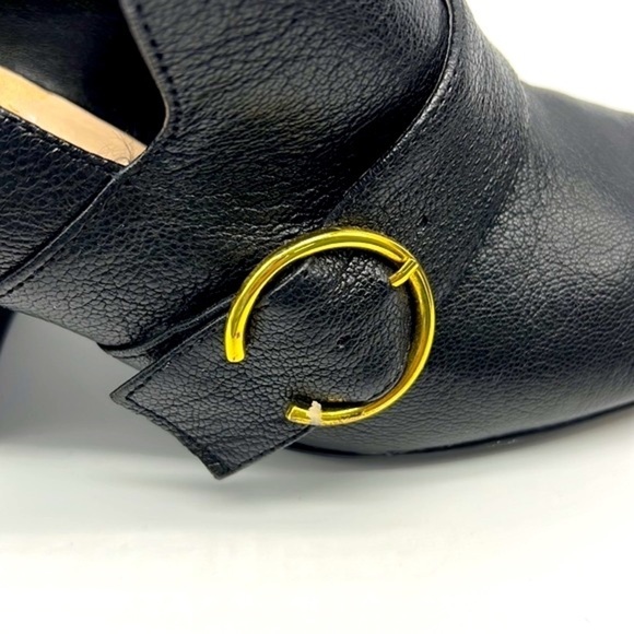 Nine West - Baroque Square Toe Leather Buckle Chunky Block Heels Size 7.5 - Picture 8 of 15